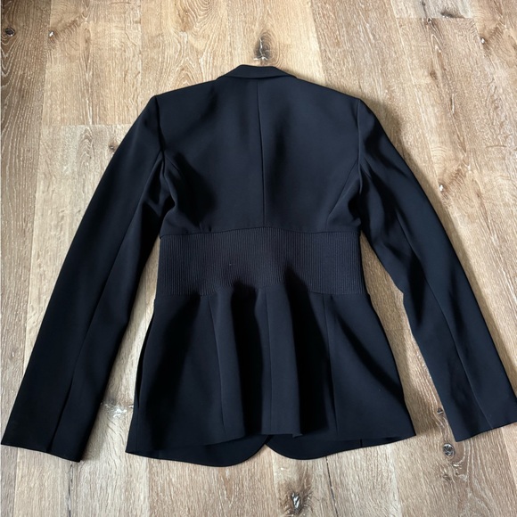 Theory DB Ribbed-Waist Blazer in Admiral Crepe Black in Size women’s 2 - Picture 8 of 9